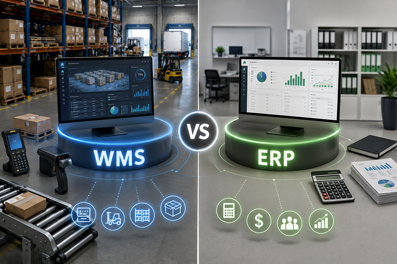 WMS ile ERP Arasındaki 15 Temel Fark (2026 Karşılaştırması)